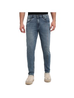 Parx - Skinny Woven Design Medium Blue Jeans