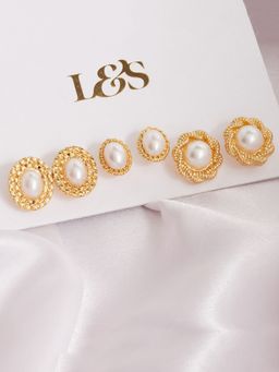 Lilly & Sparkle - Gold-Toned Contemporary Studs Earrings