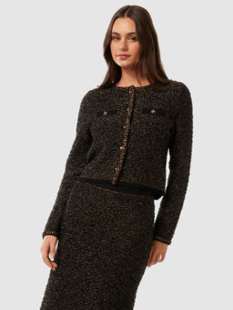 Forever New - Black Anais Tweed Cardigan