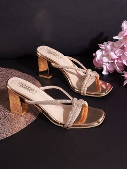 Truffle Collection - Rose Gold Embellished Heels