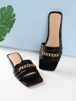 Truffle Collection - Black Embellished Flats