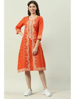 Biba - Orange FlaOrange Kurta (Set of 2)