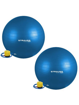 Strauss - Blue Anti Burst Foot Pump Gym Ball (Pack of 2)