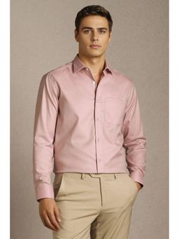 Louis Philippe - Men Pink Textured Full Sleeves Formal Shirt