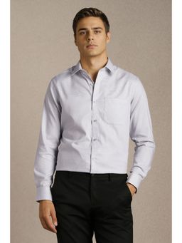 Louis Philippe - Men Grey Textured Full Sleeves Formal Shirt