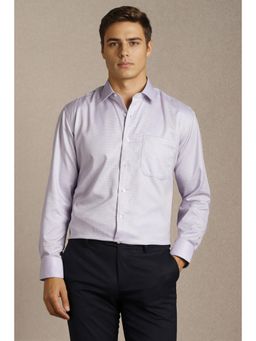 Louis Philippe - Men Lilac Textured Full Sleeves Formal Shirt