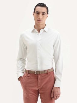 Rare Rabbit - A Signature Self Stripe Smart Shirt-White