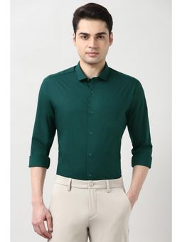 Peter England - Men Green Slim Fit Full Sleeves Formal Shirt