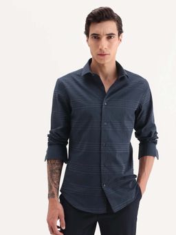 Rare Rabbit - Checked Regular Fit Shirt-Navy Blue