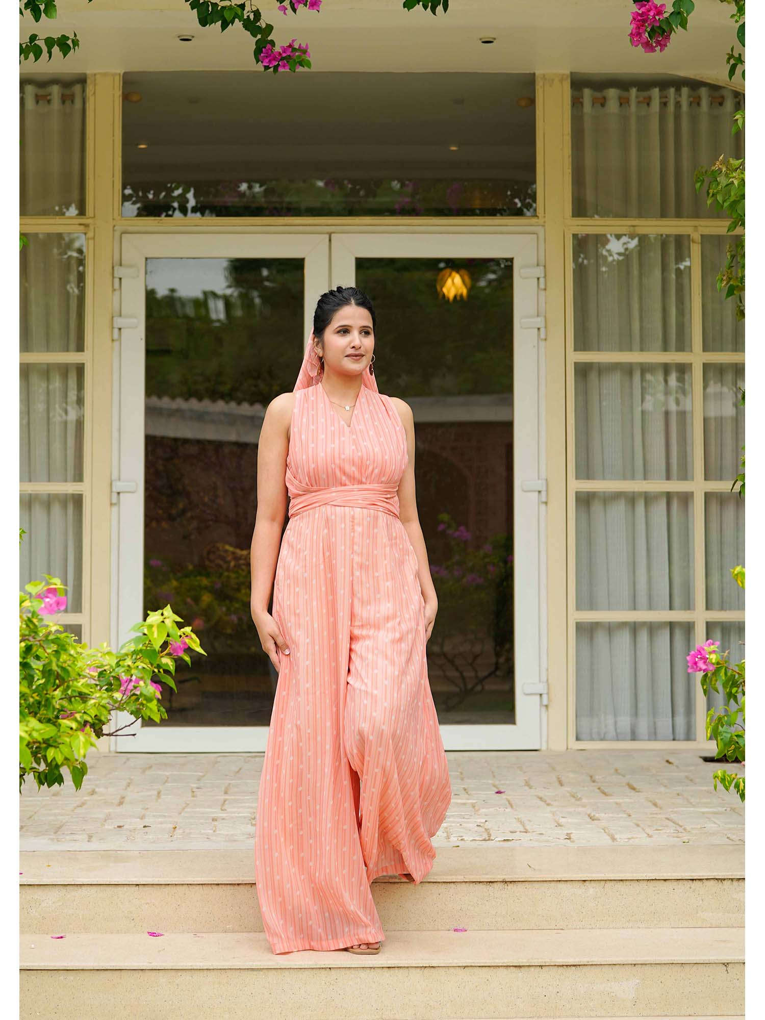 femme sequel Peach Sorbet Drape Jumpsuit-picture-29