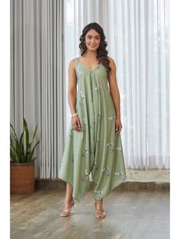 Pasha India - Women Tulsi Green Palazzo Jumpsuit