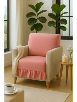 THROW PILLOW - Peach Pleated Sofa Cover