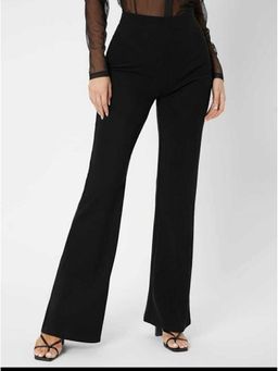 BROADSTAR - Women High-Rise Stretchable Black Flared Fit Bootcut Pants
