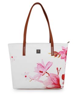 ESBEDA - White-Pink Color Floral Printed Handbag For Womens