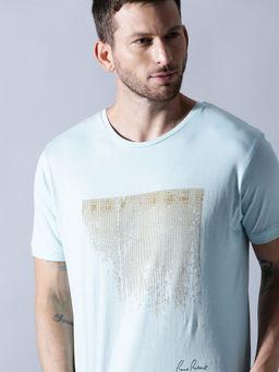 Rare Rabbit - Blue Printed T-Shirt