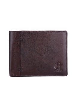 HiLEDER - Rfid Pure Leather Bifold Men's Wallet With 10 Card Slots Brown-Two Tone