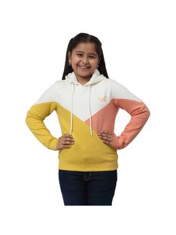 Cantabil - Girls Yellow Colorblock Full Sleeves Sweatshirt