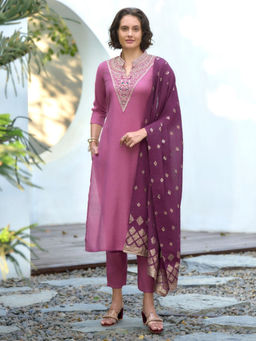 BLACK SCISSOR - Baby Pink Colour Ethnic Kurta with Pant & Dupatta (Set of 3)