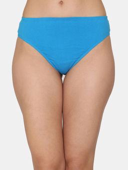 Zivame - Low Rise Cotton Thong - Bright Cobalt - Blue