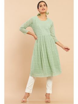 Soch - Women Green Embroidered Kurta