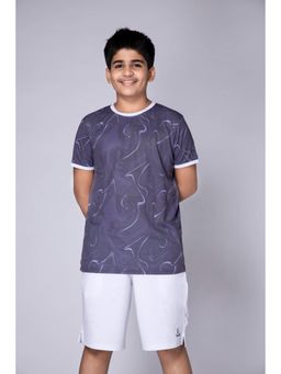 UMILDO - Boys Polyester Active Sports Wear T-Shirt & Short - Purple (Set of 2)