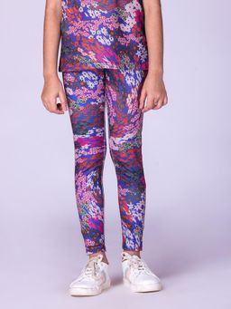 UMILDO - Gilrs Active Sports Wear Skinny Fit Maroon Flower Aop Leggings