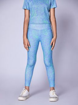 UMILDO - Gilrs Active Sports Wear Skinny Fit Blue Aop Leggings