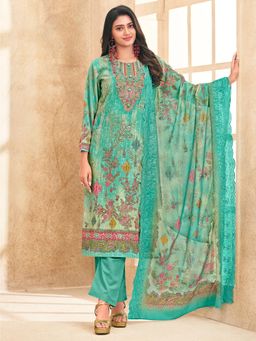 Stylee LIFESTYLE - Green Lawn Cotton Printed Unstitched Dress Material