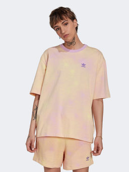 adidas Originals - CROPPED AOP TEE Blue Casual T-Shirts