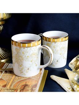 ICHKAN - Mustard Iris Slim Coffee Mugs (Pack of 2)