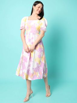 PINACOLADA - Womens Pink Tie-dye Dress Regular Fit