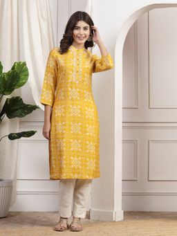 Nayam by lakshita - Yellow Printed Kurta