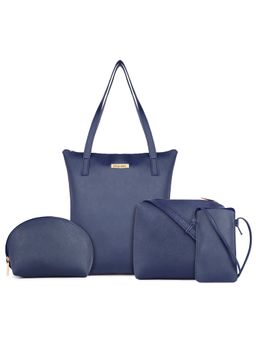 Legal Bribe - Textured Long Tote Bag Combo Of 4 Blue