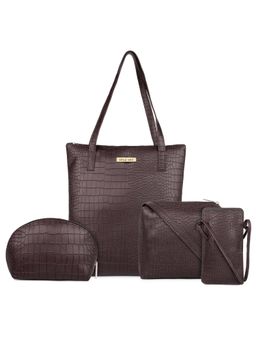 Legal Bribe - Crock Style Long Tote Bag Combo Of 4 Brown