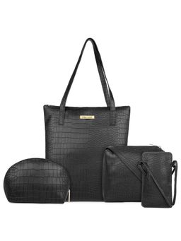 Legal Bribe - Crock Style Long Tote Bag Combo Of 4 Black