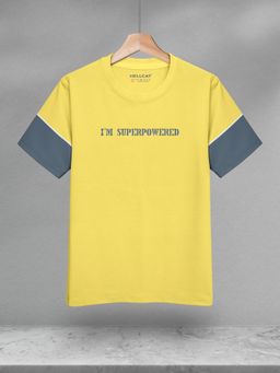 HELLCAT - Boys Yellow Cotton Blend Printed Regular Fit T-Shirt