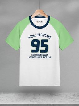 HELLCAT - Boys Green Cotton Blend Printed Regular Fit T-Shirt