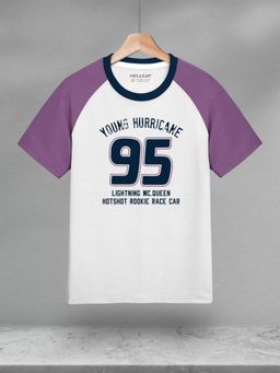 HELLCAT - Boys Purple Cotton Blend Printed Regular Fit T-Shirt