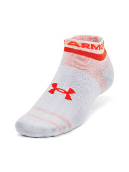 Under Armour - Unisex Essential Low Cut White & Orange Socks