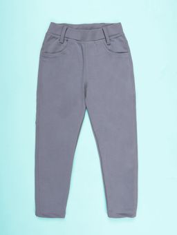 KiddoPanti - Girls Solid Twill Jeggings with Pockets