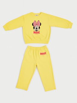 Nautinati - Yellow Minnie Mouse Print Sweatshirt with Pant for Girls