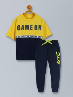 PLUM TREE - Boys Cotton Printed T-Shirt and Joggers