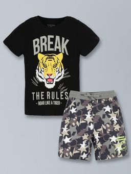 PLUM TREE - Boys Cotton Printed T-Shirt and Shorts