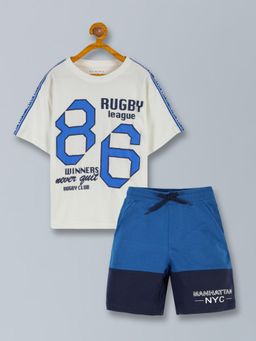 PLUM TREE - Boys Cotton Printed T-Shirt and Shorts