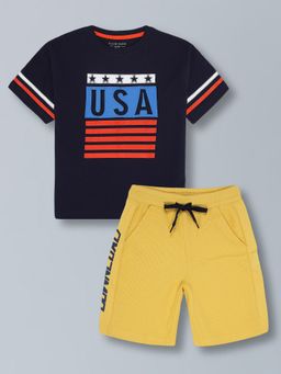 PLUM TREE - Boys Cotton Printed T-Shirt and Shorts