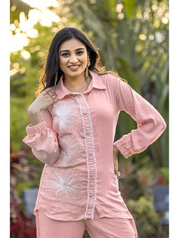 ZNKL - Pink Floral Regular Fit Shirt