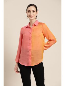 Qurvii - Orange Burfi Full Placket Shirt