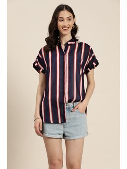 Qurvii - Navy Blue Stripe Shirt