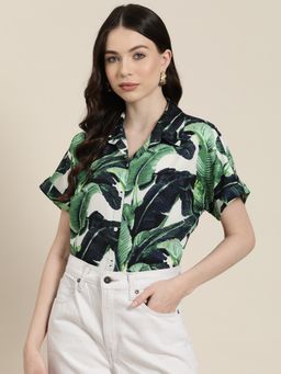 Qurvii - Tropical Print Resort Shirt