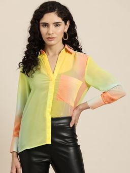 Qurvii - Ombre Multi-Color Evening Shirt